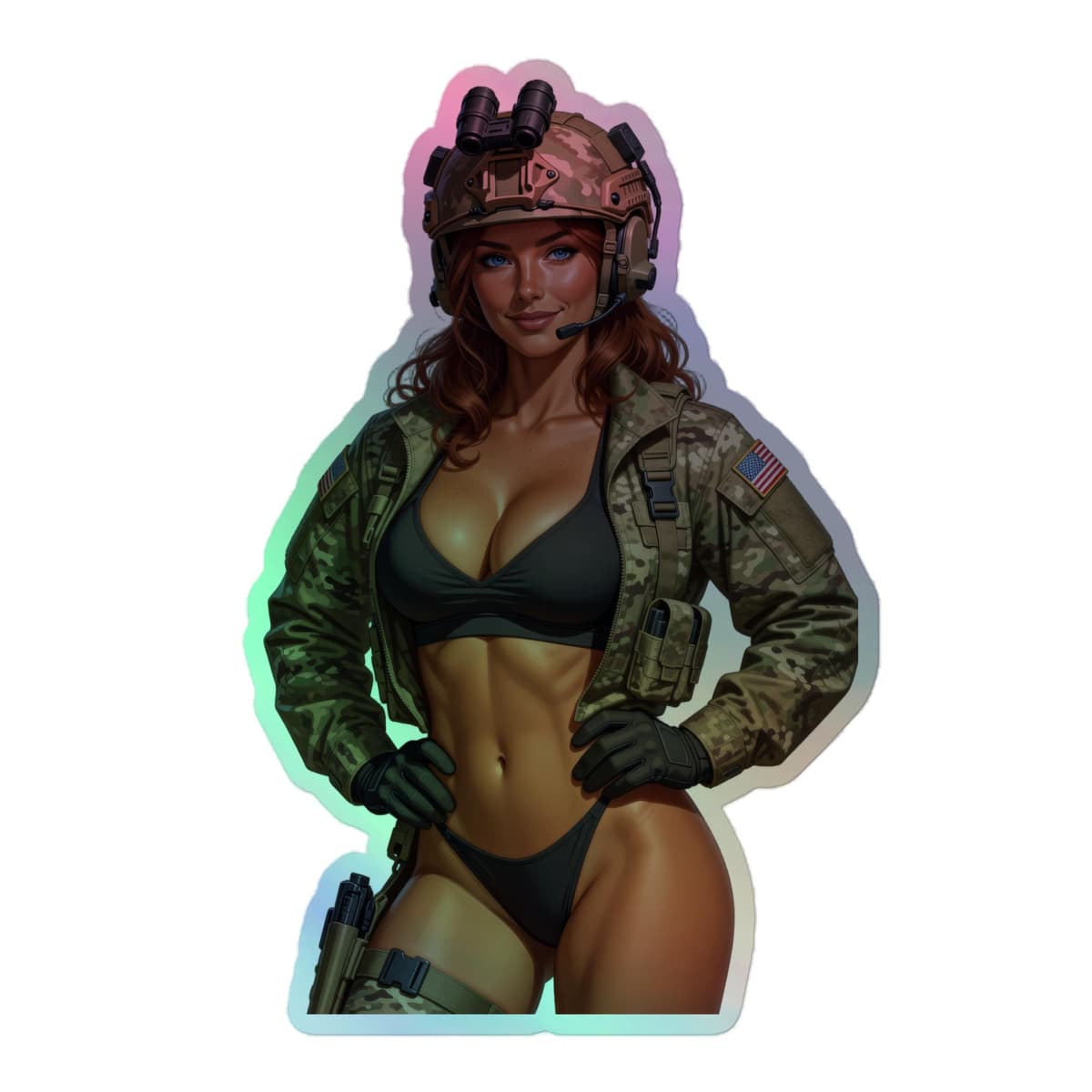 Camo Bikini Holographic stickers