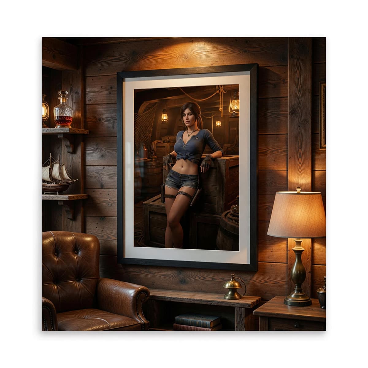 Explorer Ship's Hold Poster | Treasure Hunter Hideout Wall Art (Matte Print)