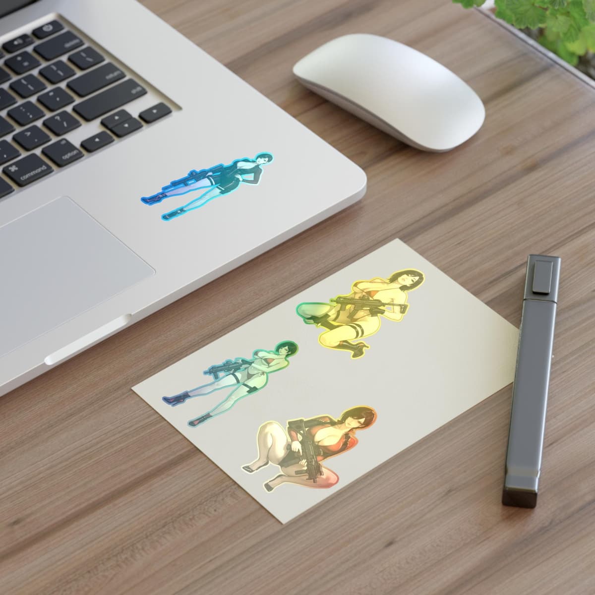 Crimson Spy Girl Holographic Sticker Sheet | Femme Fatale Vinyl Decal Pack