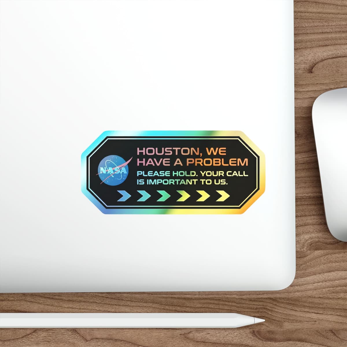 Houston We Have A Problem Holographic Sticker | NASA Apollo 13 Vinyl Decal