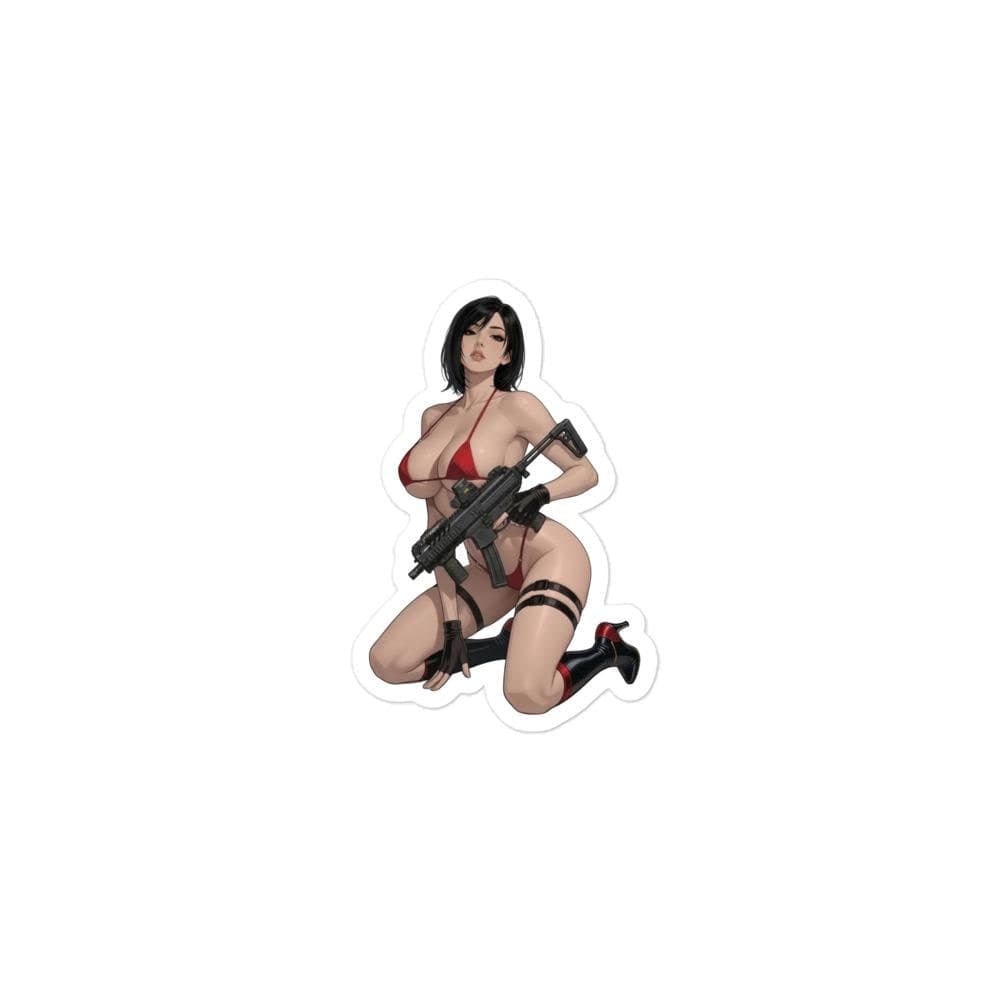 Crimson MPX SMG Pin Up Kiss Cut Sticker