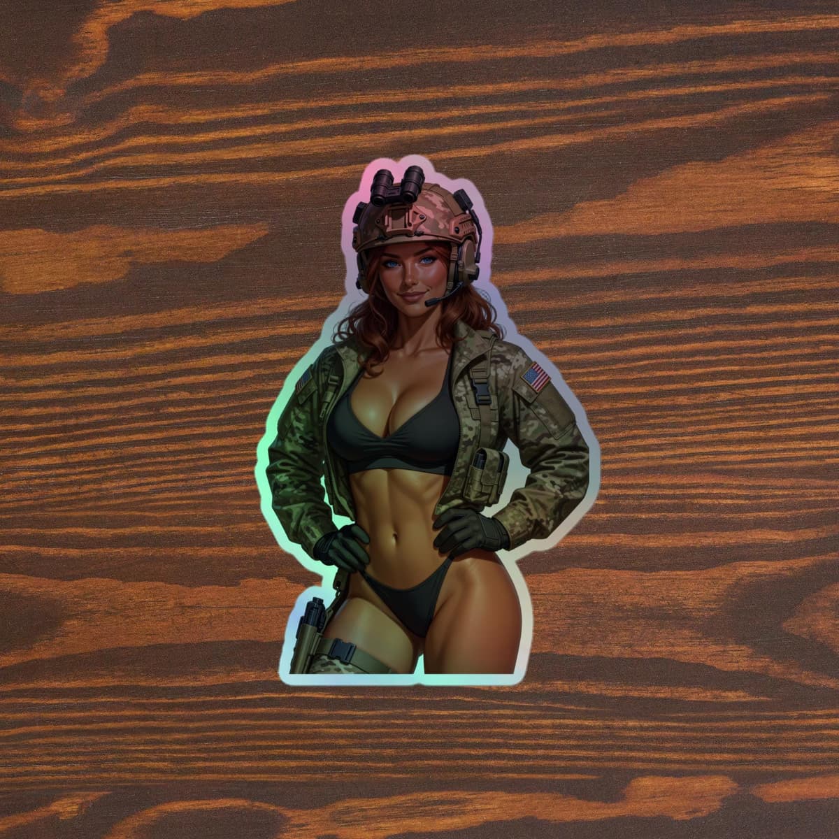 Camo Bikini Holographic stickers