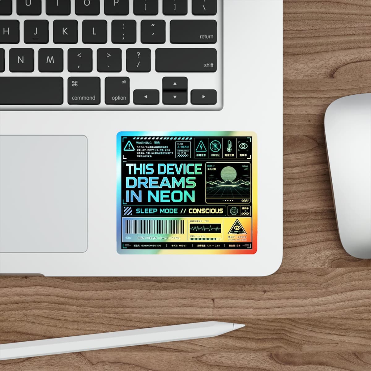 Neon Dreams Synthwave Holographic Sticker