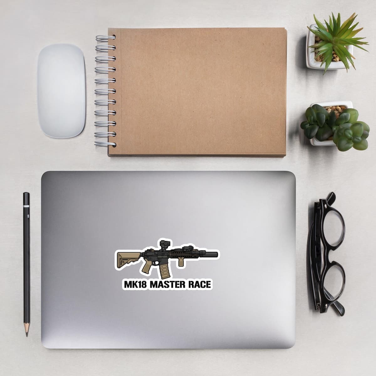 MK18 Master Race AR15 Gun Stickers