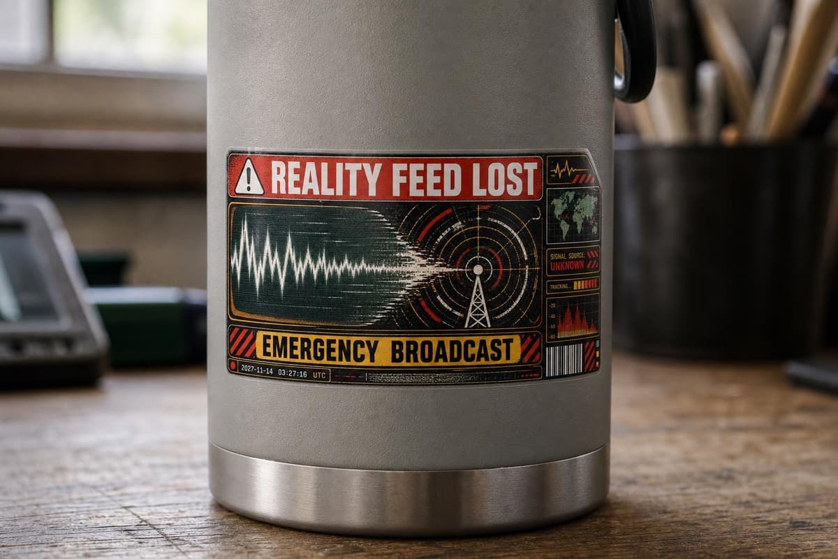 Reality Feed Lost Transparent Sticker | Analog Sci-Fi Decal