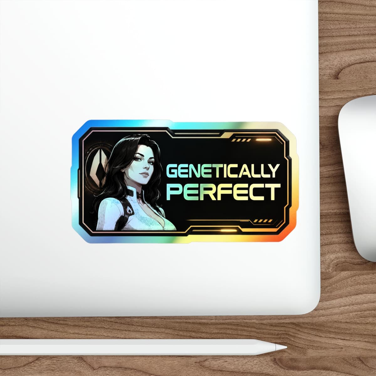 Genetically Perfect Holographic Sticker | Miranda Cerberus Sci-Fi Vinyl Decal
