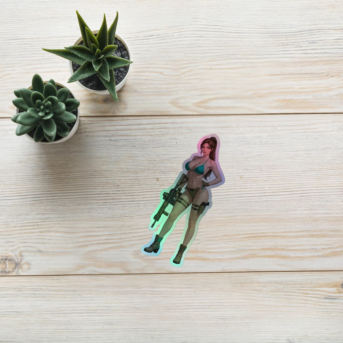 Lara Bikini Ar15 Holographic stickers