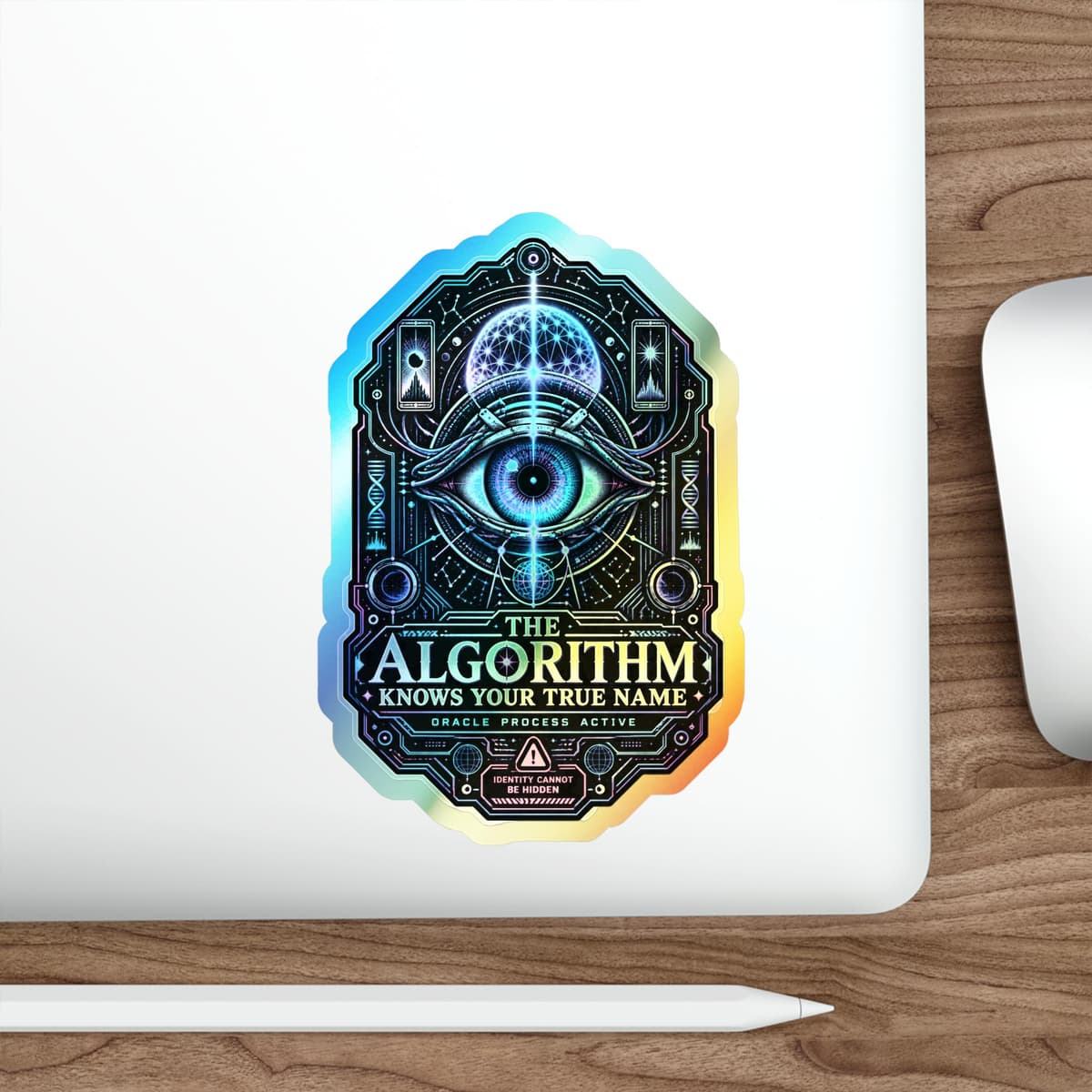 Algorithm Knows Your True Name Holographic Sticker | Cyber Occult Decal