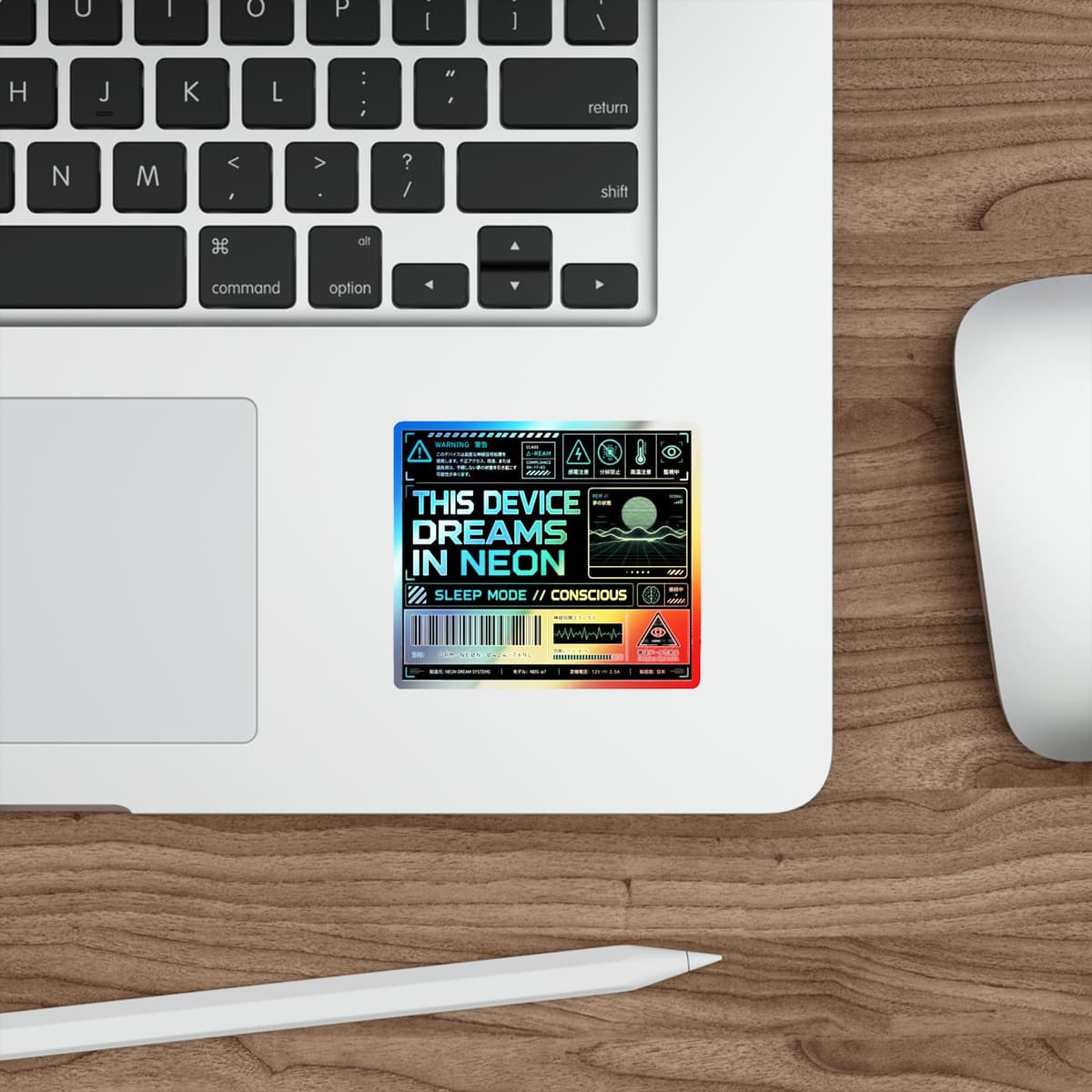 Neon Dreams Synthwave Holographic Sticker