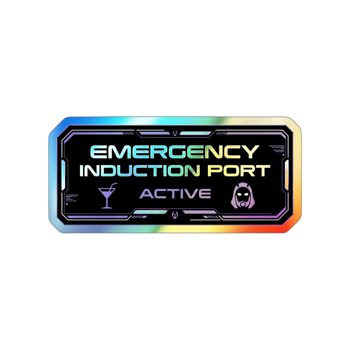 Emergency Induction Port Holographic Sticker | Tali Quarian Holo Decal Sci-Fi