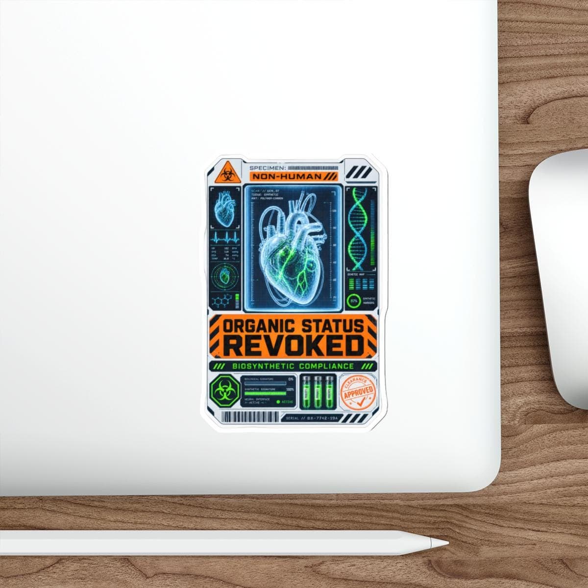 Organic Status Revoked Sticker | Corporate Biotech Vinyl Decal