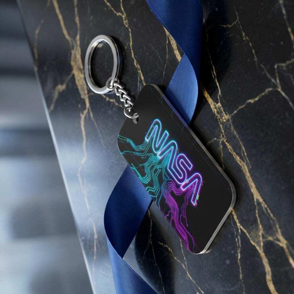 NASA Circuit Keychain | Neon Space Tech Acrylic Charm