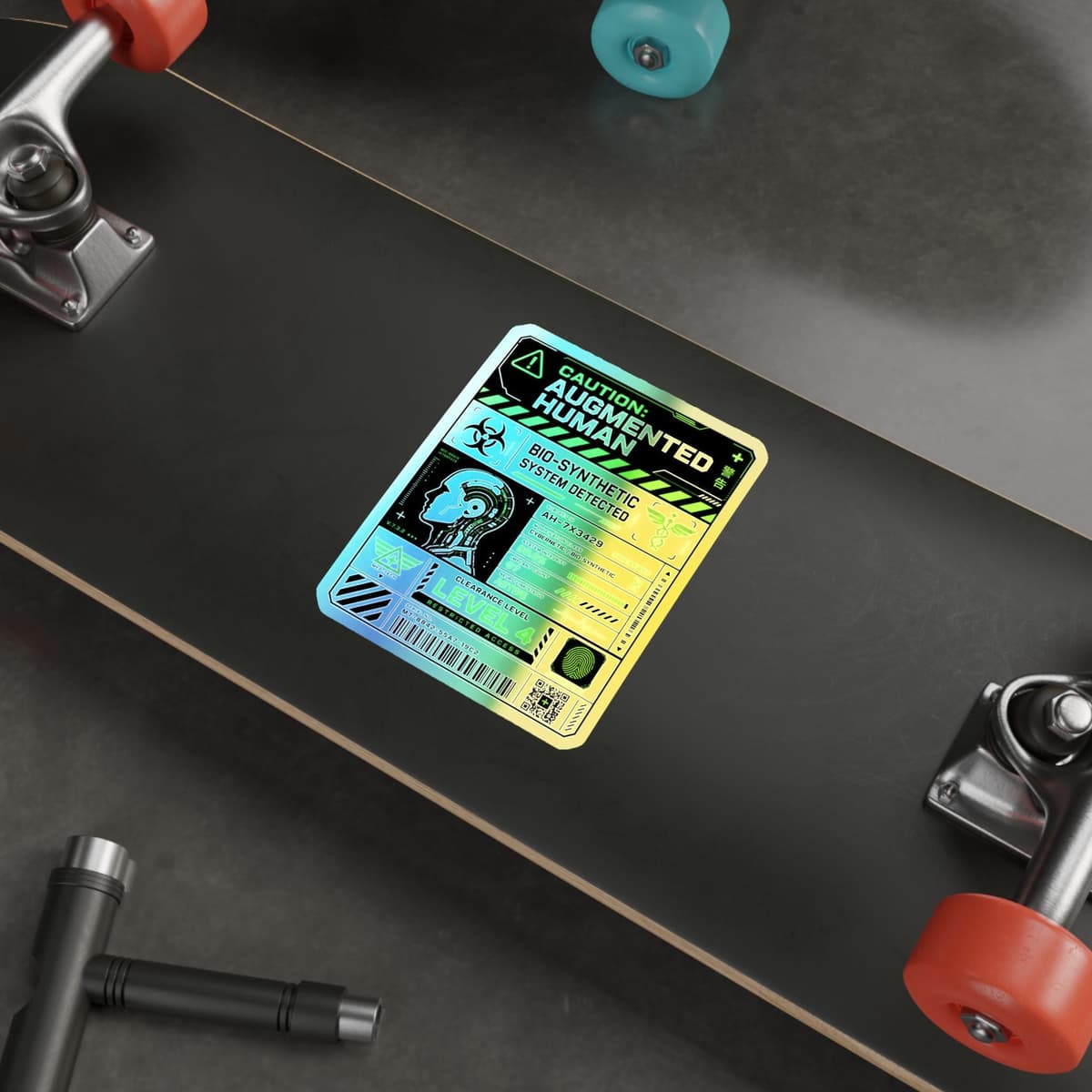 Augmented Human Bio-Synthetic Holographic Sticker