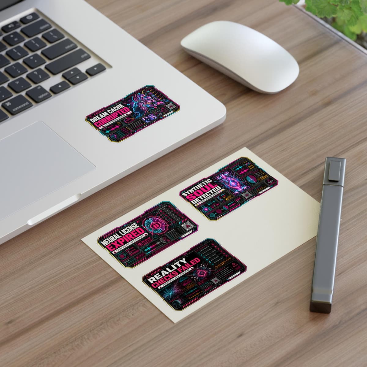 AI System Failure Sticker Pack | Cyberpunk Warning Label Sheet