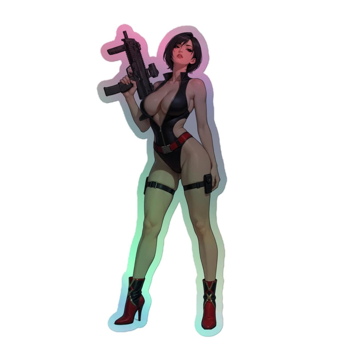 Crimson MP7 Holographic stickers