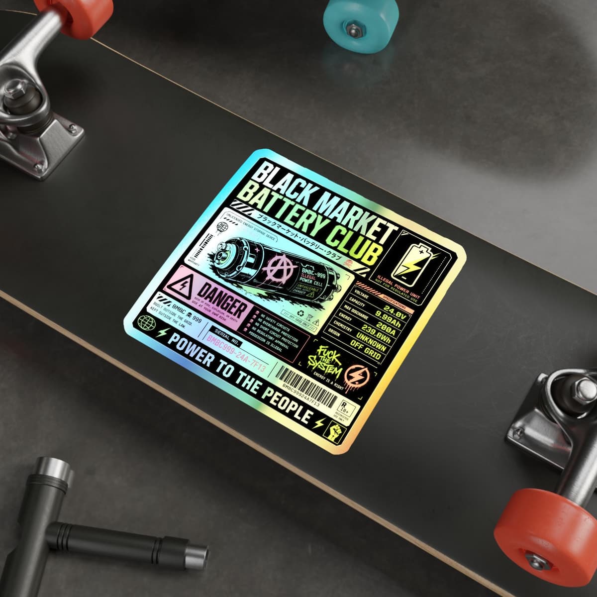 Black Market Battery Club Holographic Sticker