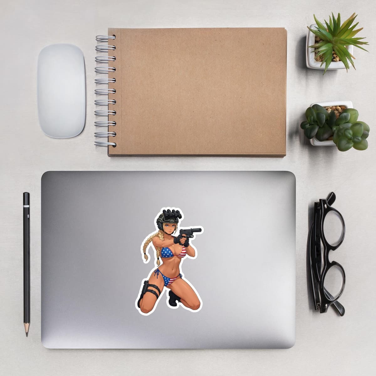 Valkrie Pistol Kneeling Bubble-free stickers