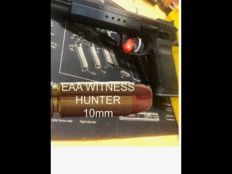 EAA Tangfolio Witness Hunter 10mm on the range Review. 10mm hand cannon at 50 yards
