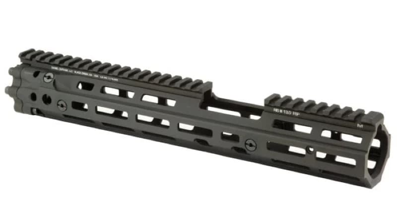 Daniel Defense RIS III M-LOK handguard in black, close-up view of the rail and M-LOK slots
