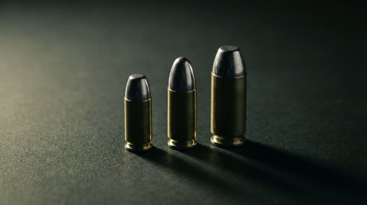 380 vs 9mm vs 45 ACP 2026: Ballistics, Recoil, Size & Self-Defense Compared header image
