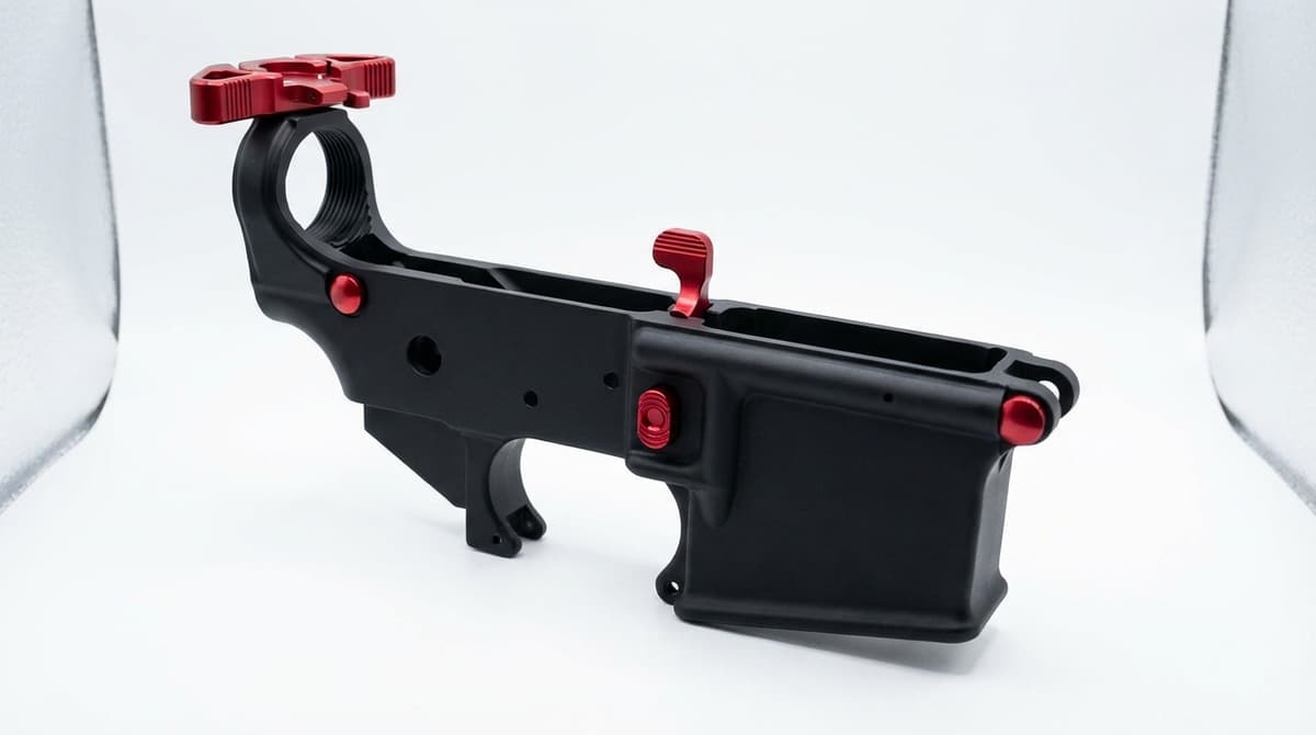 Example of Red and blue anodized parts