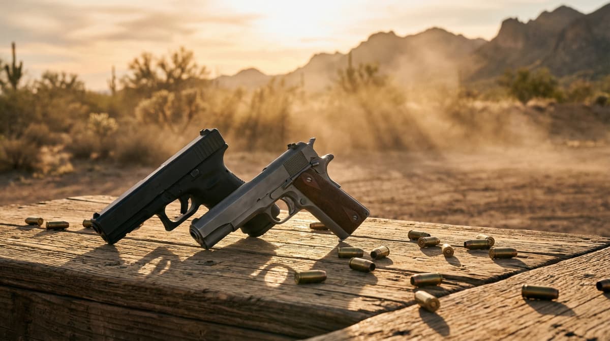 Best .45 ACP Pistols 2026: Top 8 Handguns Ranked (FNX-45, Glock 21, HK USP, SIG P220) header image