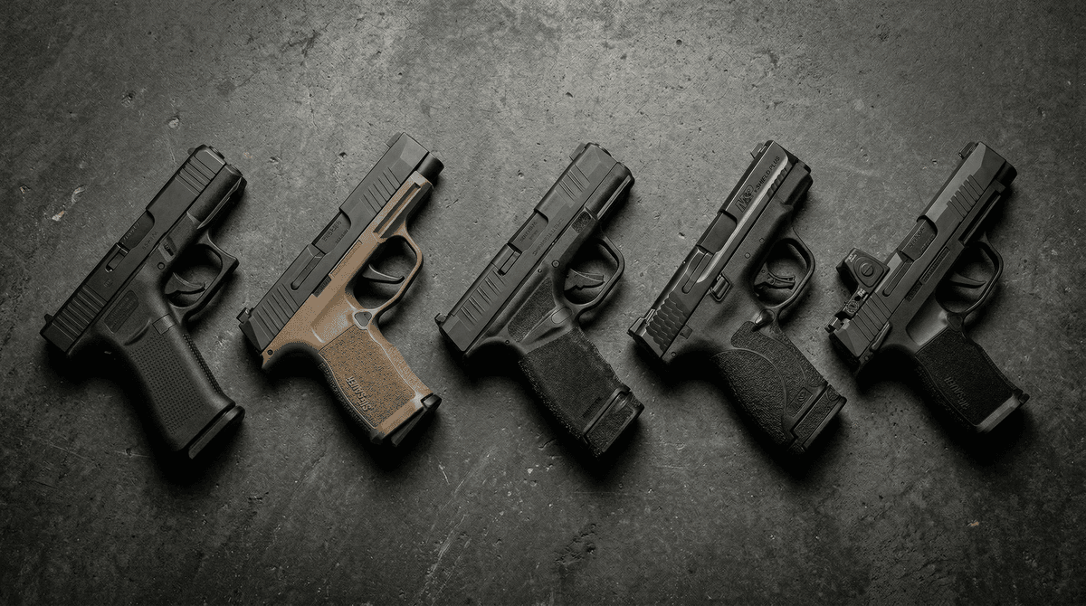 Best Subcompact 9mm Pistols 2026: Top 8 Micro-Compact Carry Guns Ranked (P365 XL, Shield Plus, 43X MOS, Hellcat) header image