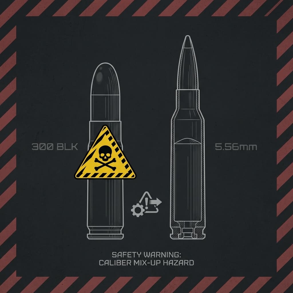 Warning: 300 Blackout ammo in a 5.56 chamber causes catastrophic failure
