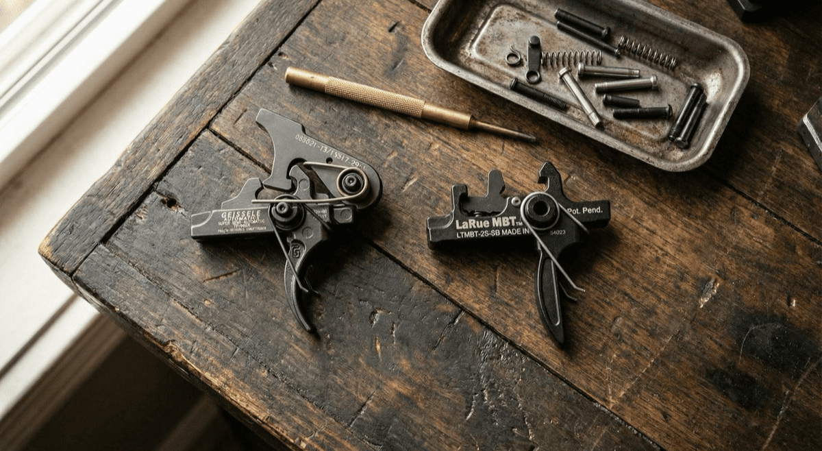 Geissele SSA vs LaRue MBT-2S 2026: Which Two-Stage AR-15 Trigger Wins? (SSA-E Included) header image