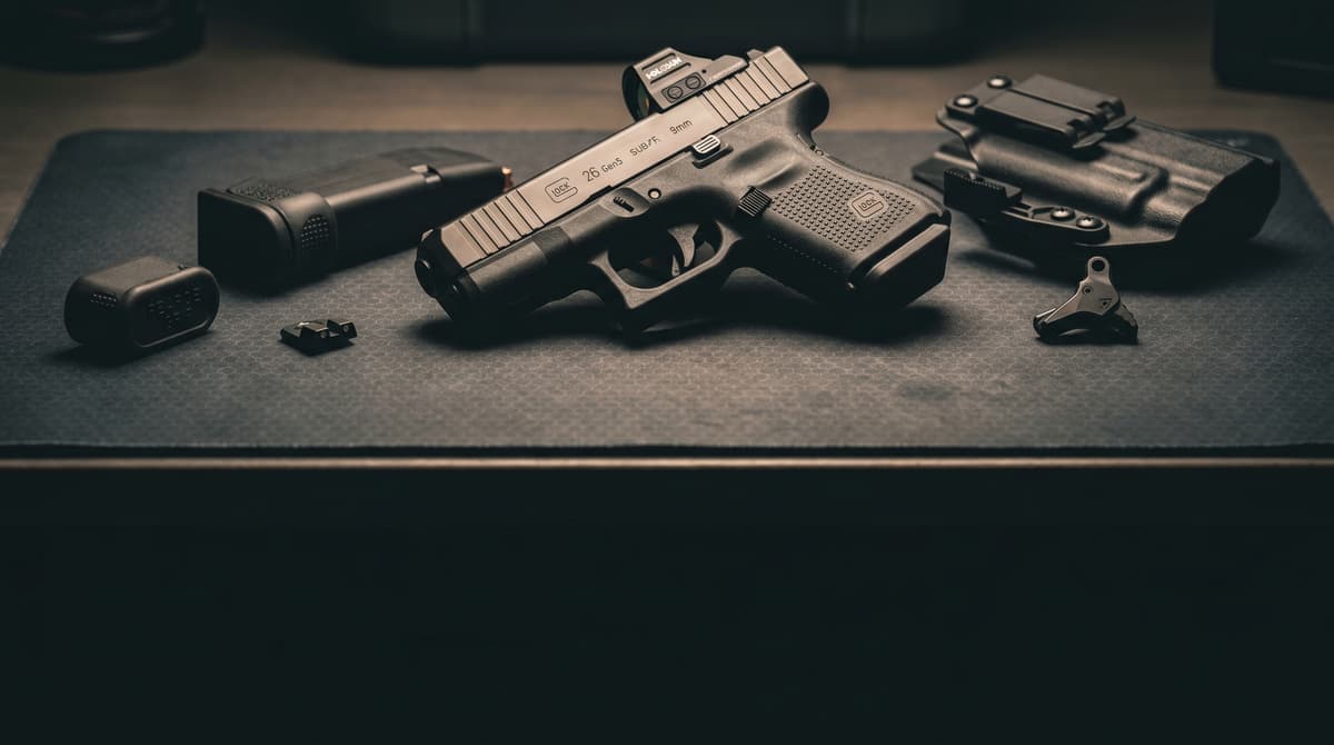 Best Glock 26 Upgrades 2026: Mag Extensions, Optics, Triggers & Holsters Ranked header image