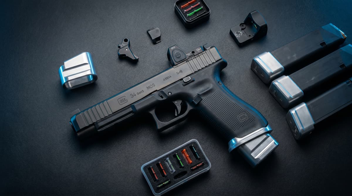 Best Glock 34 Upgrades 2026: Competition Optics, Triggers, Basepads & Magwells Ranked header image