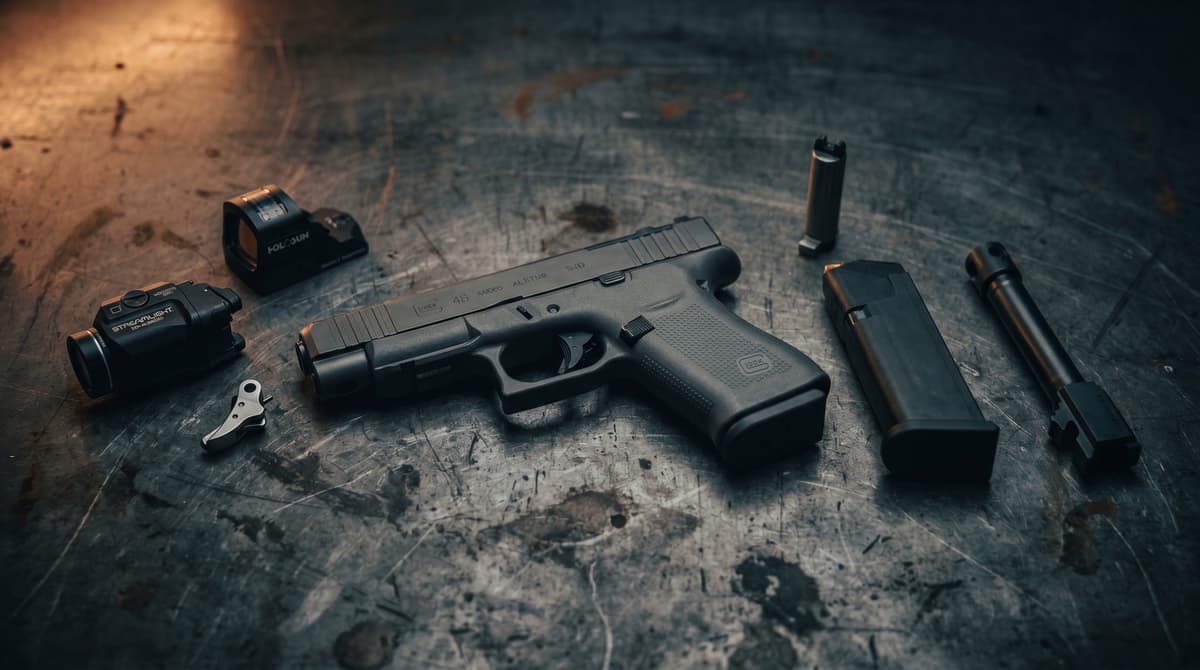 Best Glock 48 Upgrades & Accessories 2026: Optics, Triggers, Mags & Barrels Ranked (Holosun, Radian, Streamlight) header image