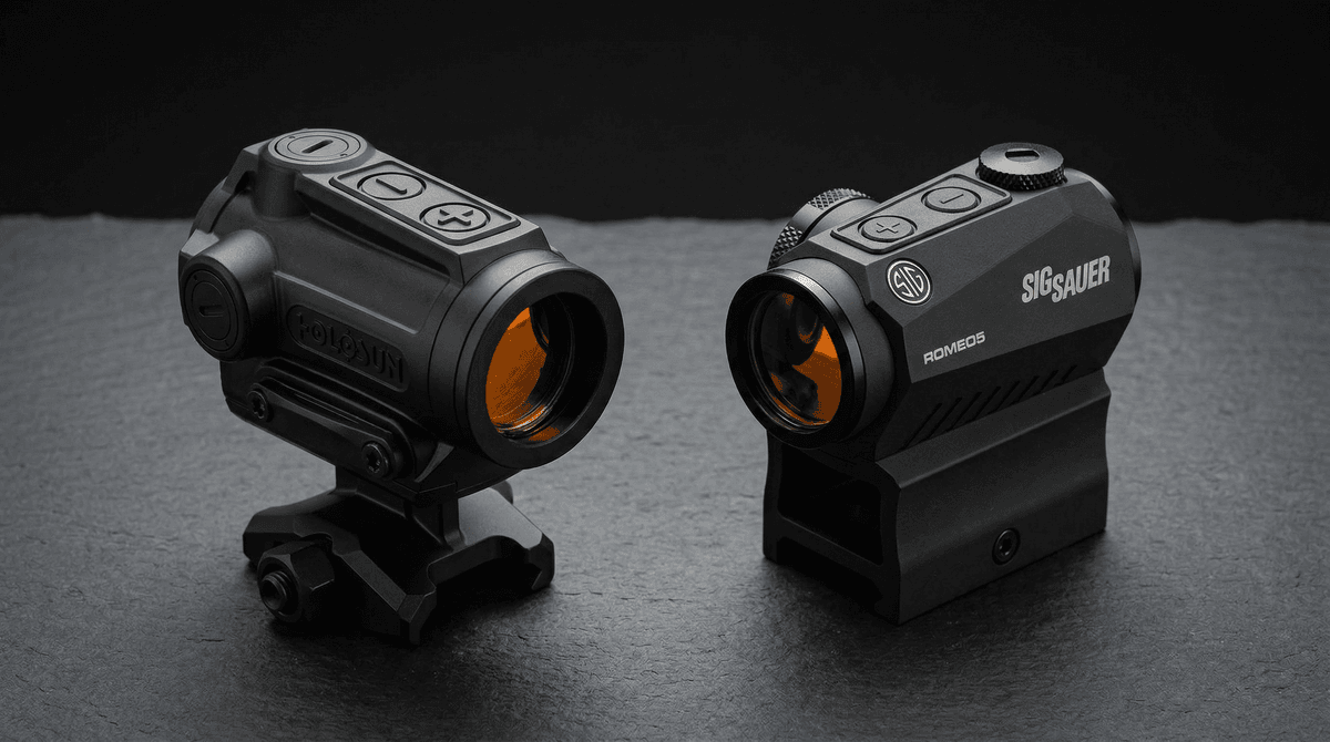 Holosun ARO vs Sig Romeo 5 Gen 2 2026: Enclosed vs Open Emitter Red Dot Compared header image