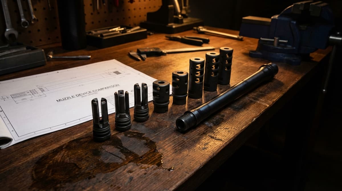 Best Muzzle Devices for AR-15 2026: Top 10 Ranked (SureFire, Dead Air, Rearden) header image