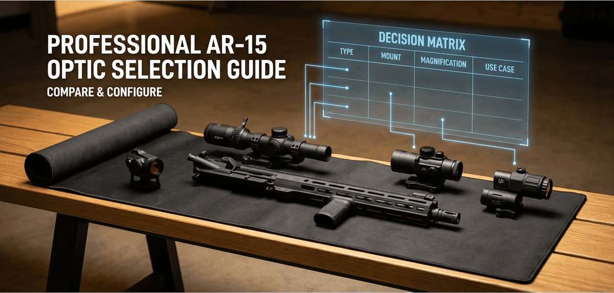 AR-15 Optic Selection 2026: Red Dot vs LPVO vs Prism vs Magnifier Compared header image