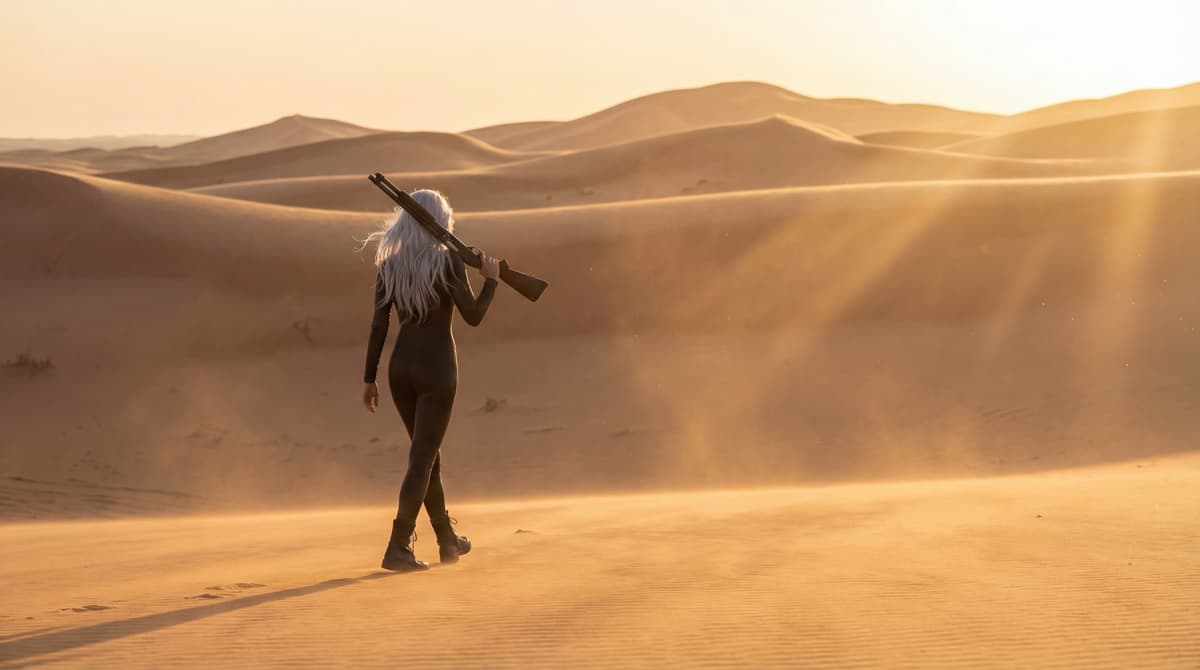 Store hero slide in a desert setting