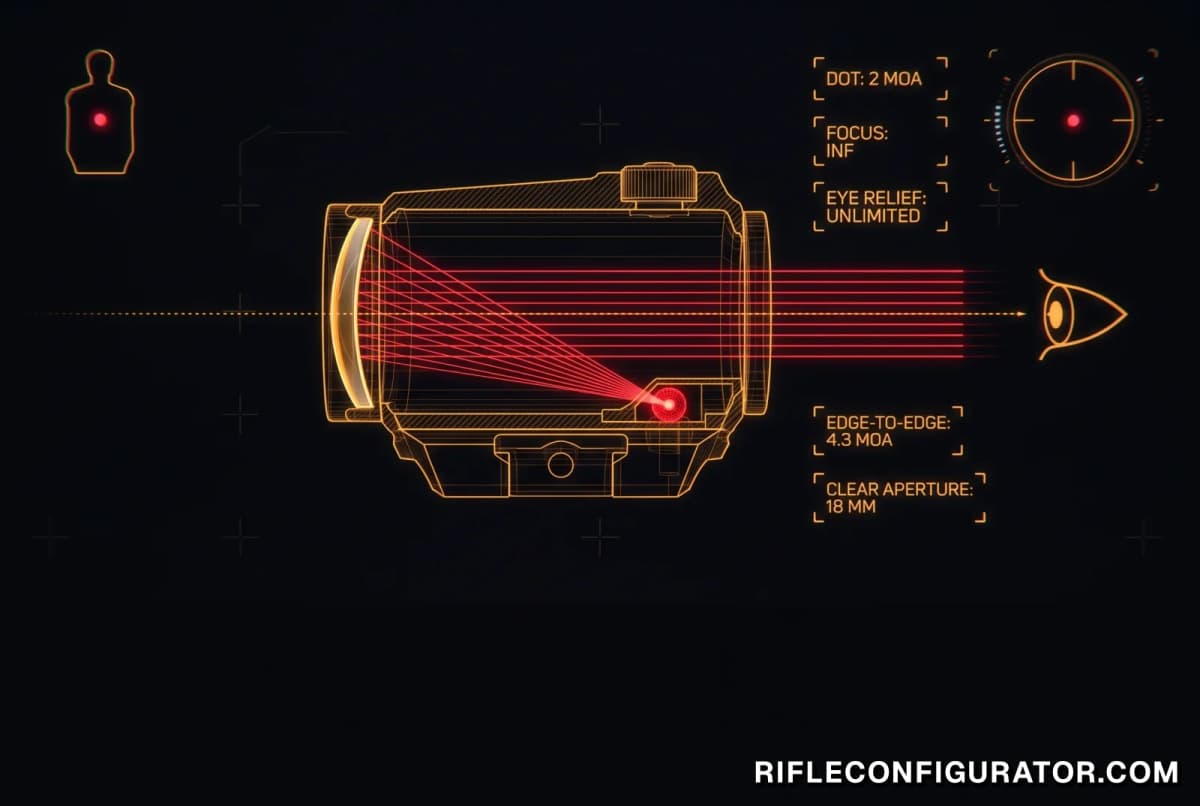 How a Red Dot Works: Parallax in 3D illustration