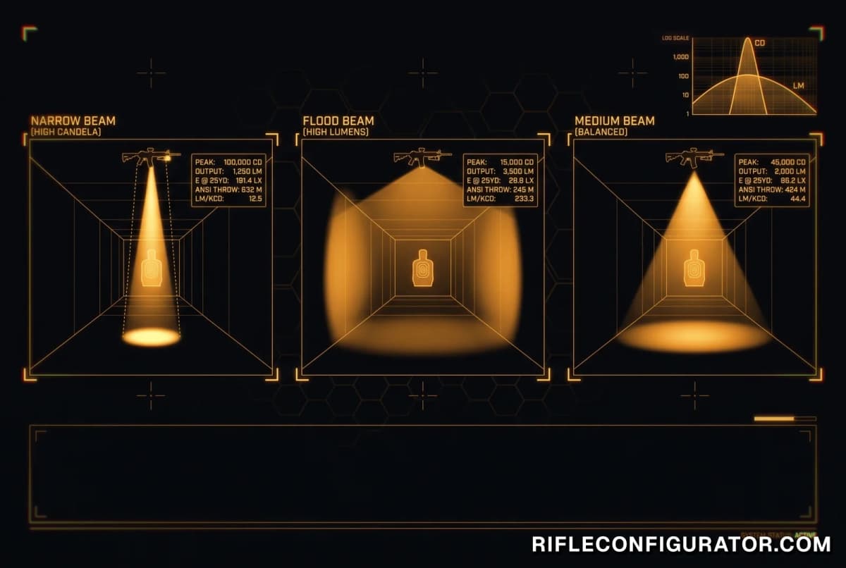 Lumens vs Candela: Weapon Light Beam Comparison illustration
