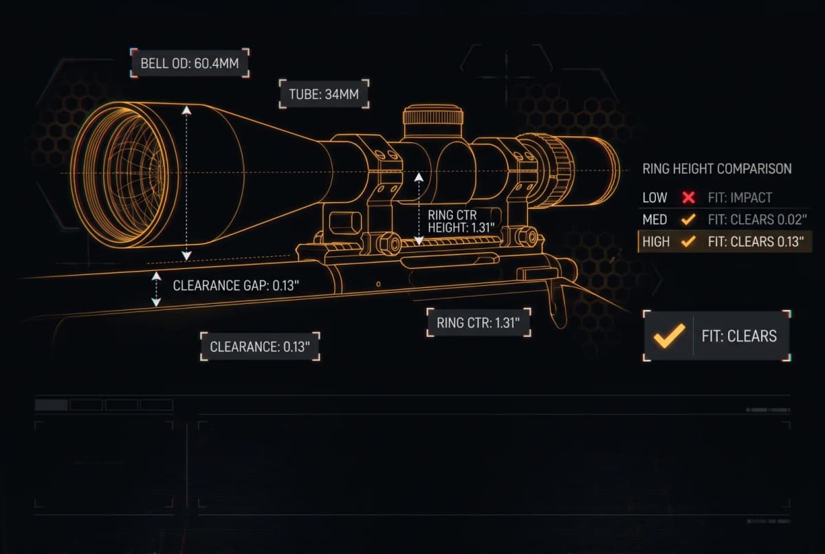 Scope Ring Height Calculator illustration