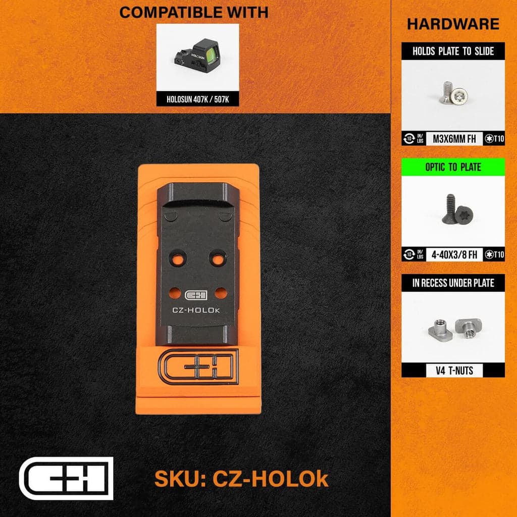 C&H Precision CZ P-10 V4 Holosun K / 407K / 507K Plate
