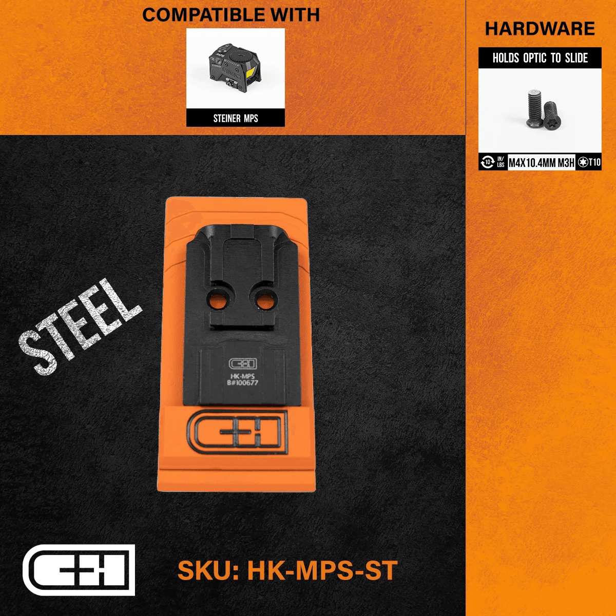 C&H Precision HK VP9 V4 MIL/LEO Steiner MPS Steel Plate