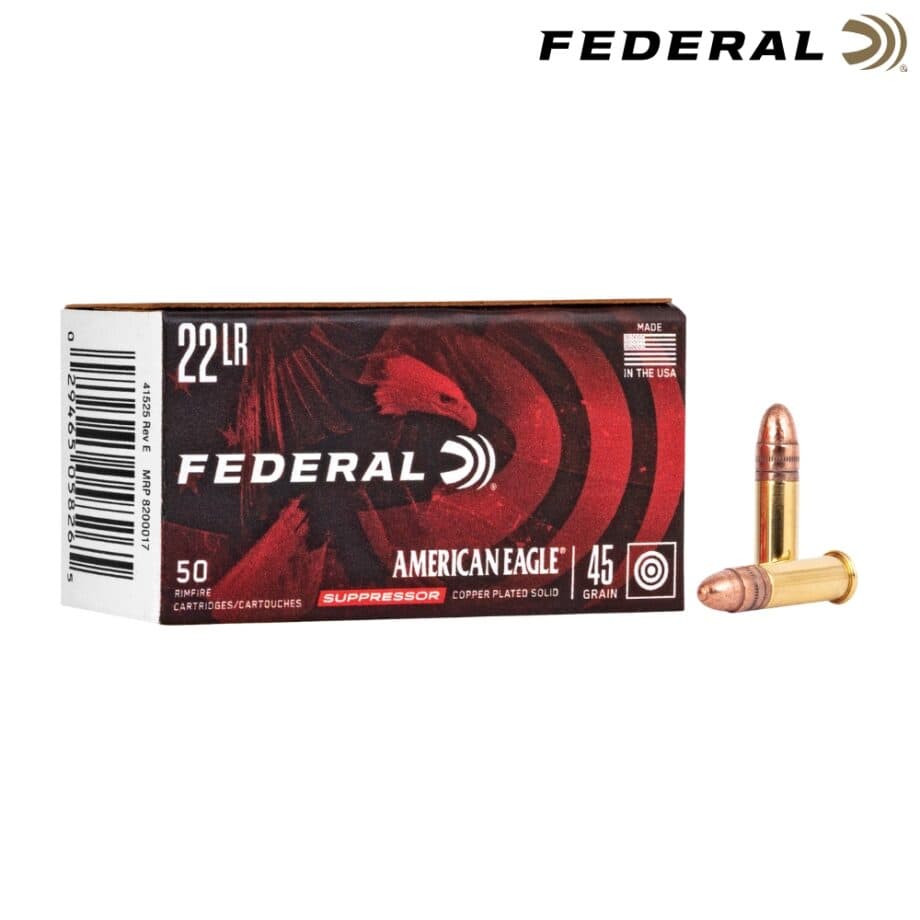 Federal American Eagle Suppressor .22 LR 45gr CPRN