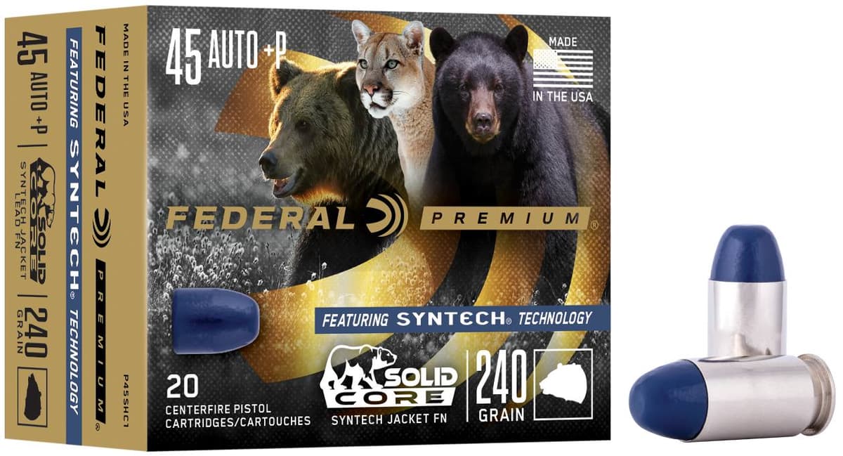 Federal Premium Syntech Solid Core 45 Auto +P 240gr TSJ