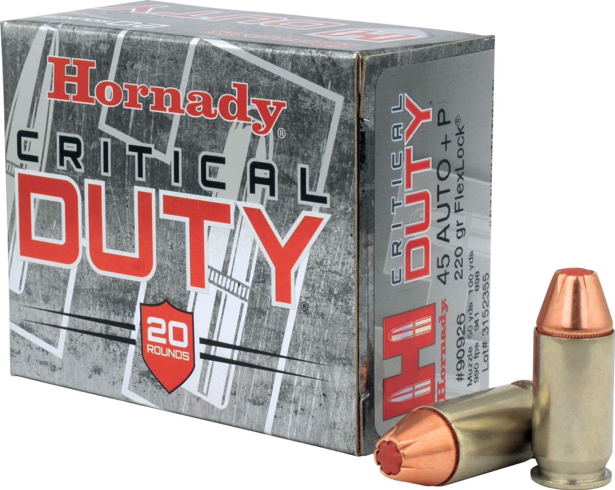 Hornady Critical Duty 45 Auto +P 220gr FlexLock