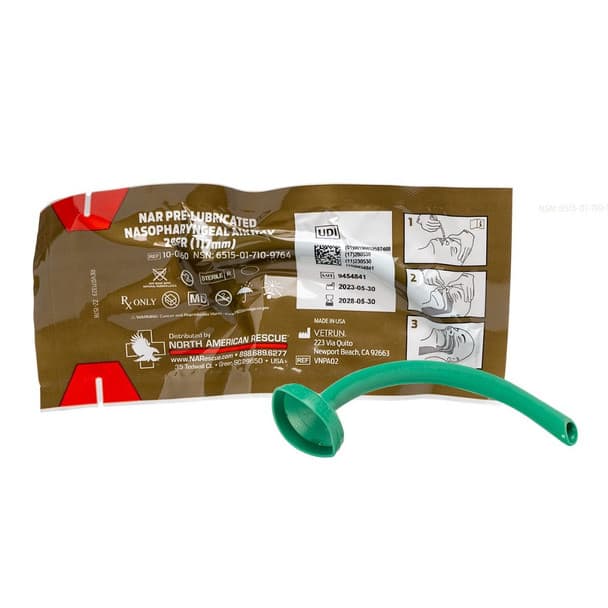 North American Rescue Pre-Lubricated Nasopharyngeal Airway 28F