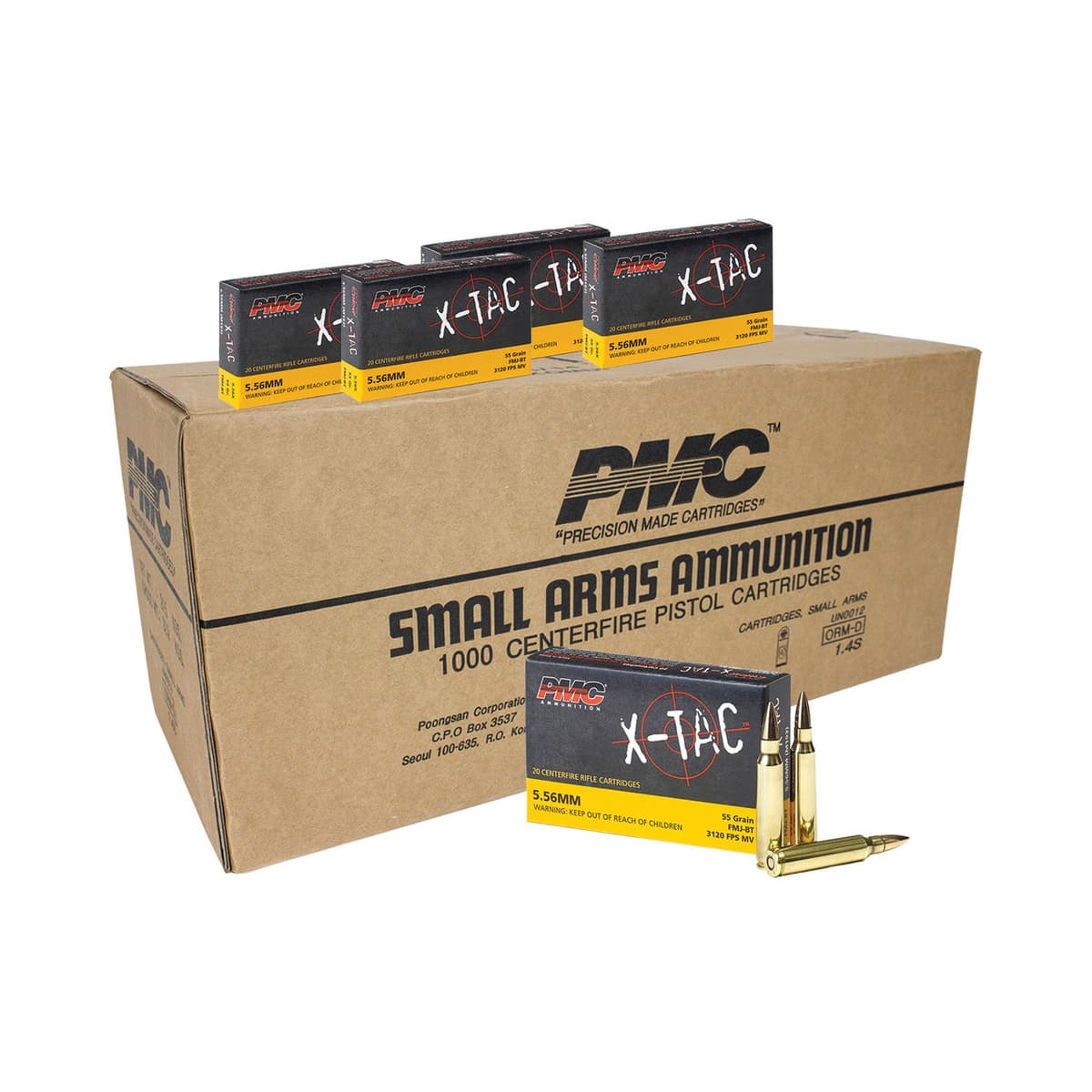 PMC X-TAC 5.56 NATO 55gr FMJ XM193 (1,000 Rounds) product image