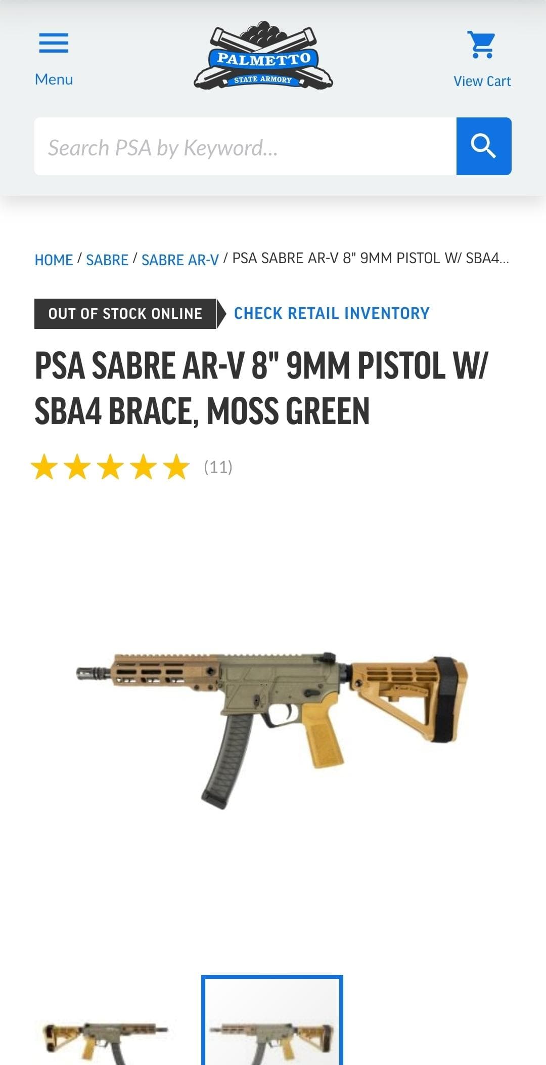 Palmetto State Armory PSA Sabre AR-V 9mm