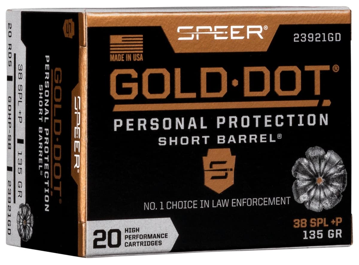 Speer Gold Dot Short Barrel 38 Special +P 135gr JHP product image