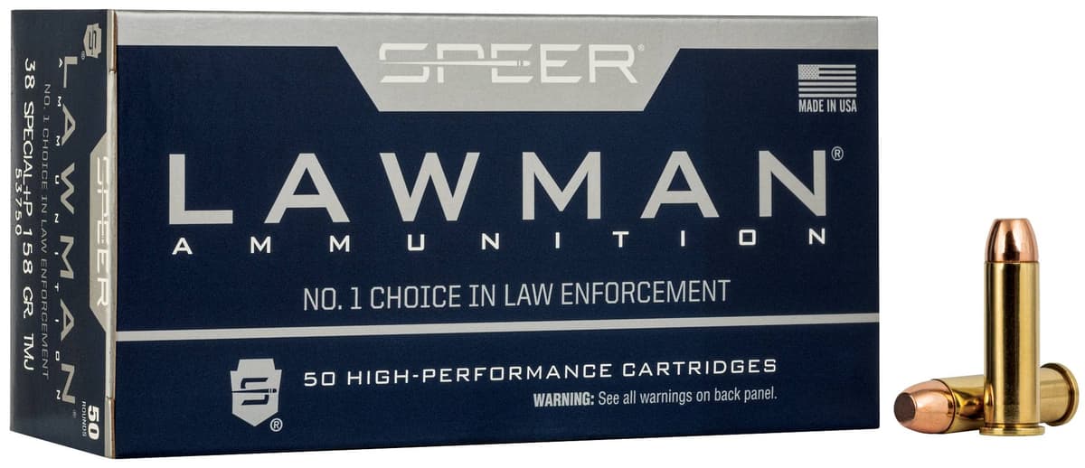 Speer Lawman 38 Special +P 158gr TMJ