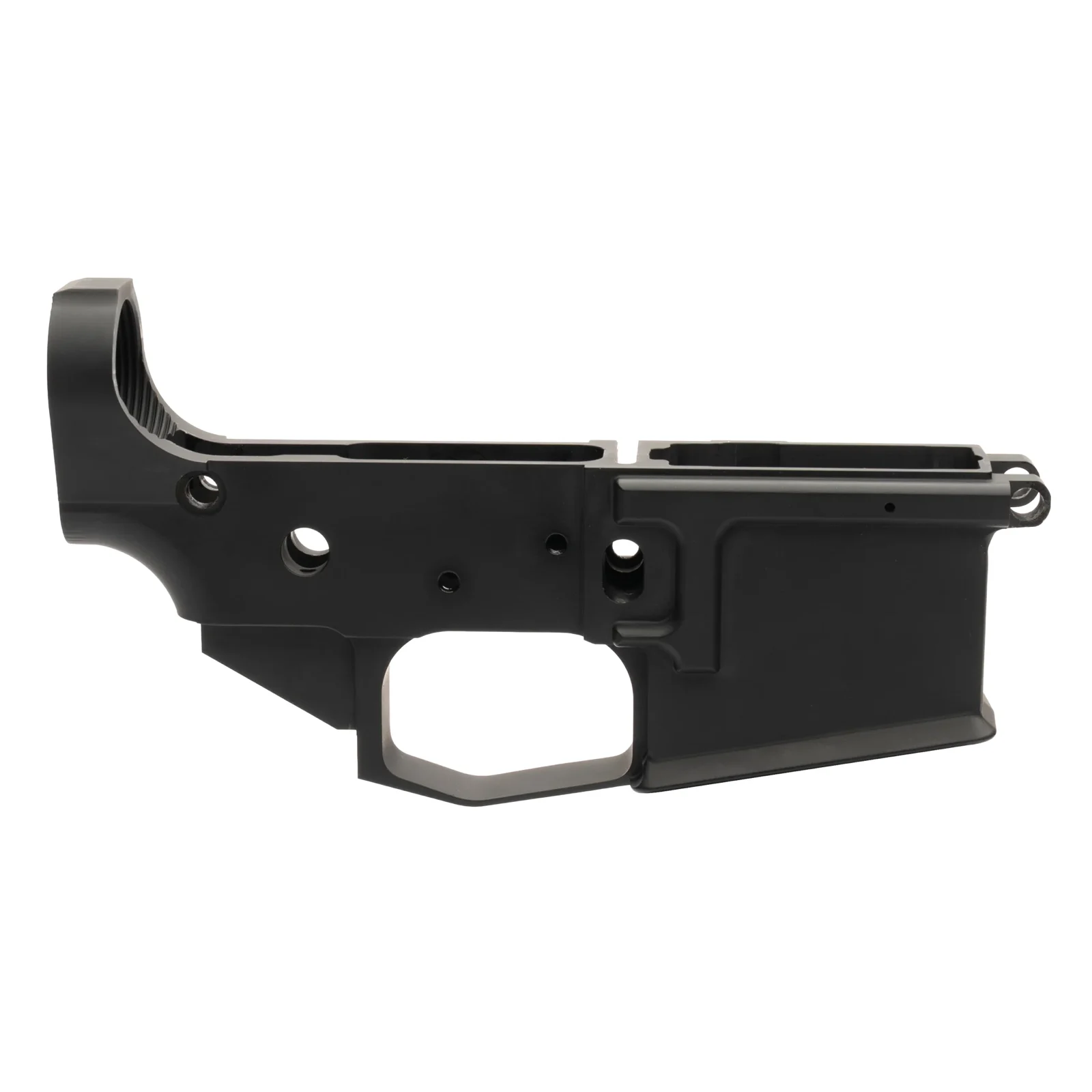1791 LiteRaider LRM4 stripped lower receiver in black, side profile showing the magazine well and fire control pocket